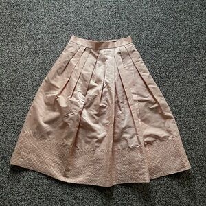 Banana Republic Holiday Pink Pleated Satin A-Line Skirt 4 Petite 4P